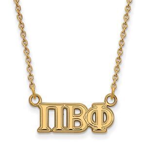 14K Plated Silver Pi Beta Phi Medium Necklace